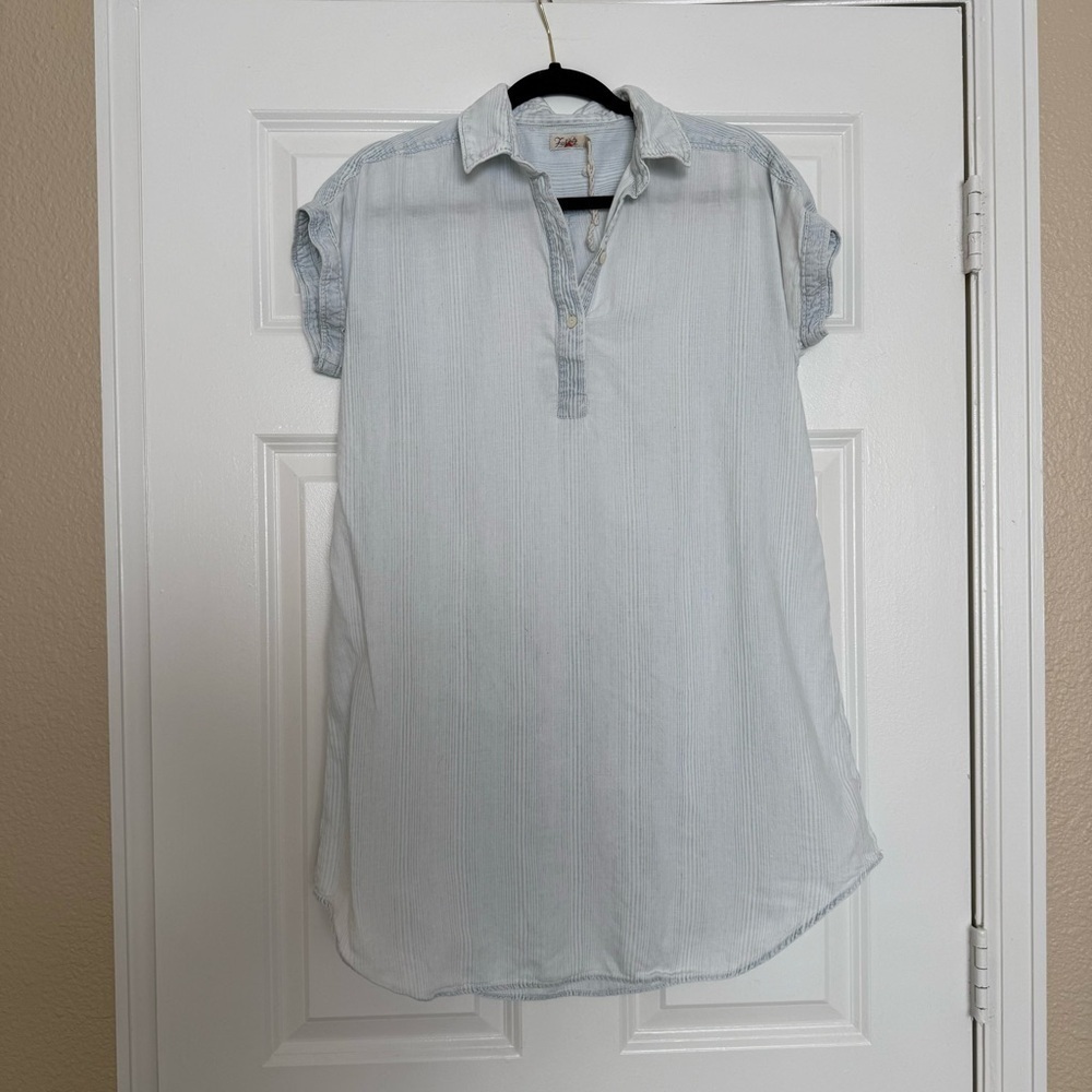 Faherty striped Dress Shift Tunic Organic Cotton Size Small